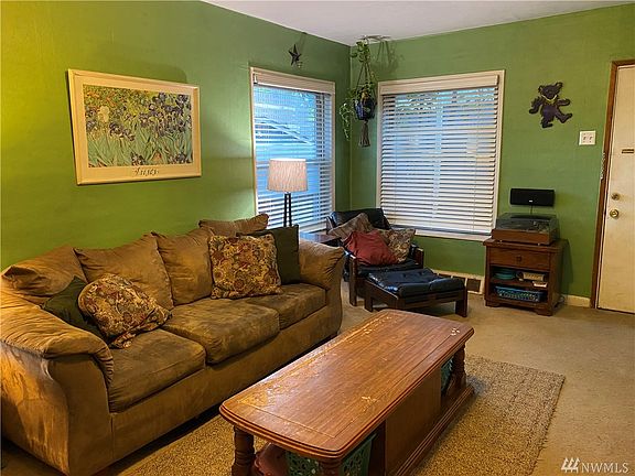 Living area has nice light from the large windows.