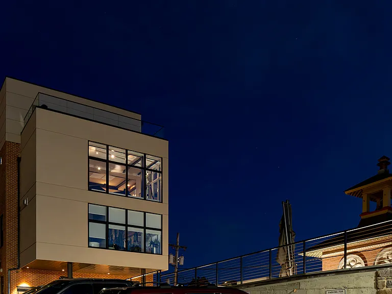 Rear view of the penthouse from the parking lot