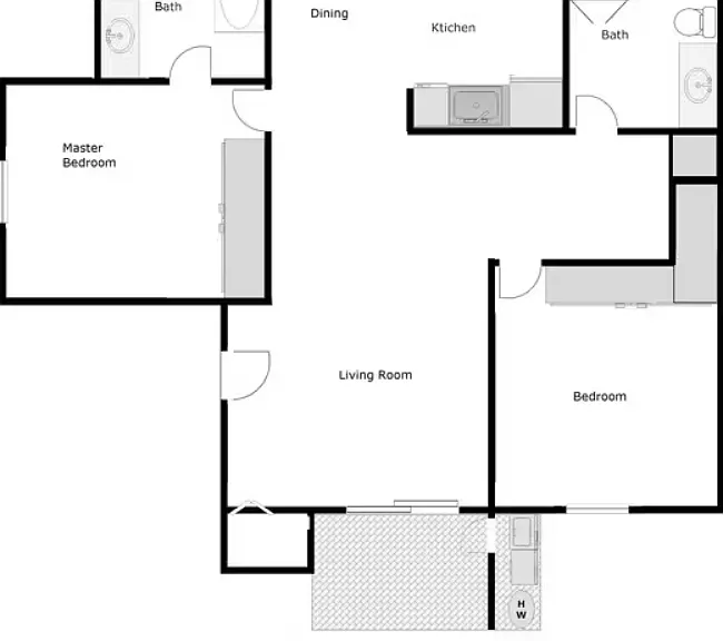 2 bedroom floorplan