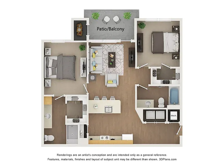Floor plan 2-A Type B 60%