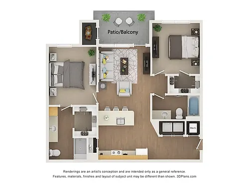 Floor plan 2-A Type B 60%