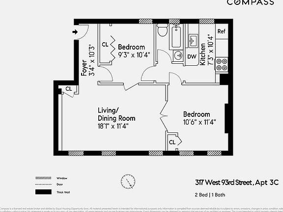 3rd image of 317 W 93rd St APT 3C