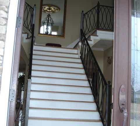 grand custom T stairs in ent
