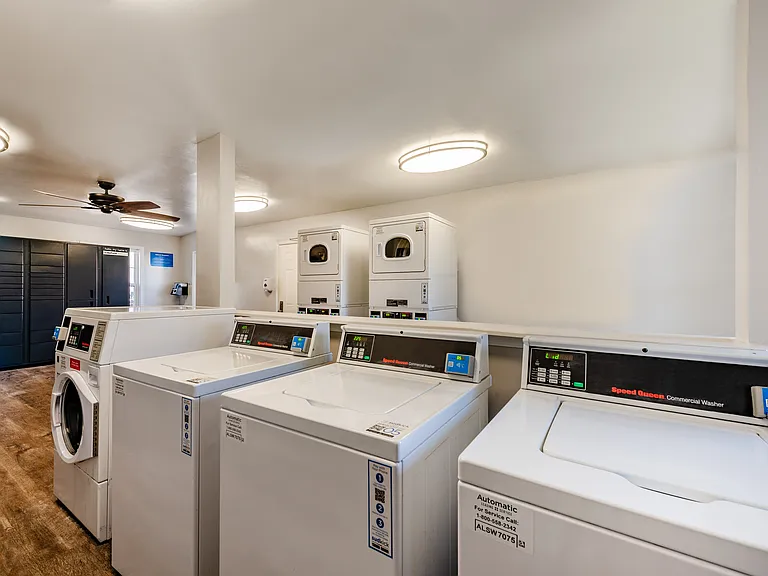 Bright, Clean Laundry Space with Convenient Wash & Fold Access