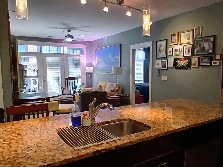 View of living room from kitchen