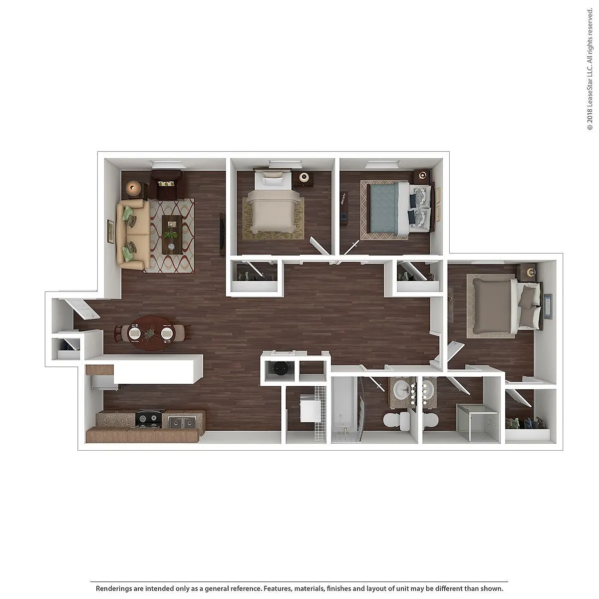 Floor plan 3 Bedroom 2 Bath
