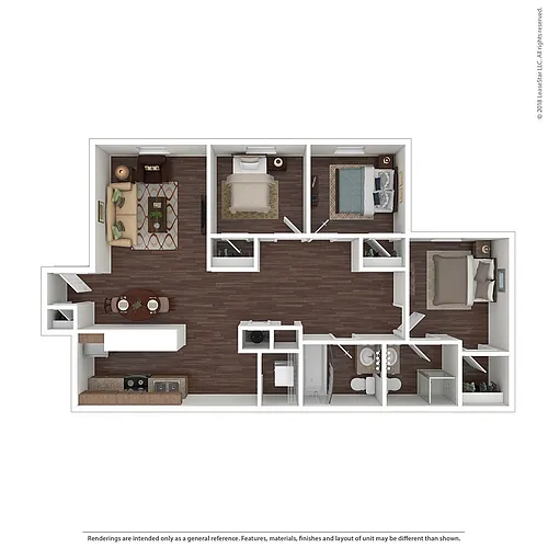 Floor plan 3 Bedroom 2 Bath