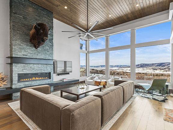 Living Room with HDTV & Electric Fireplace