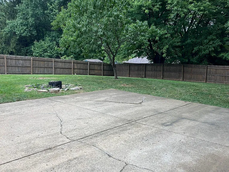 Fenced in back yard