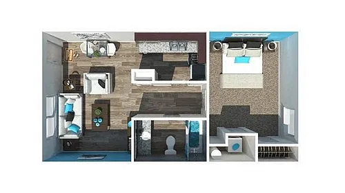 Floor plan 1 Bed 1 Bath
