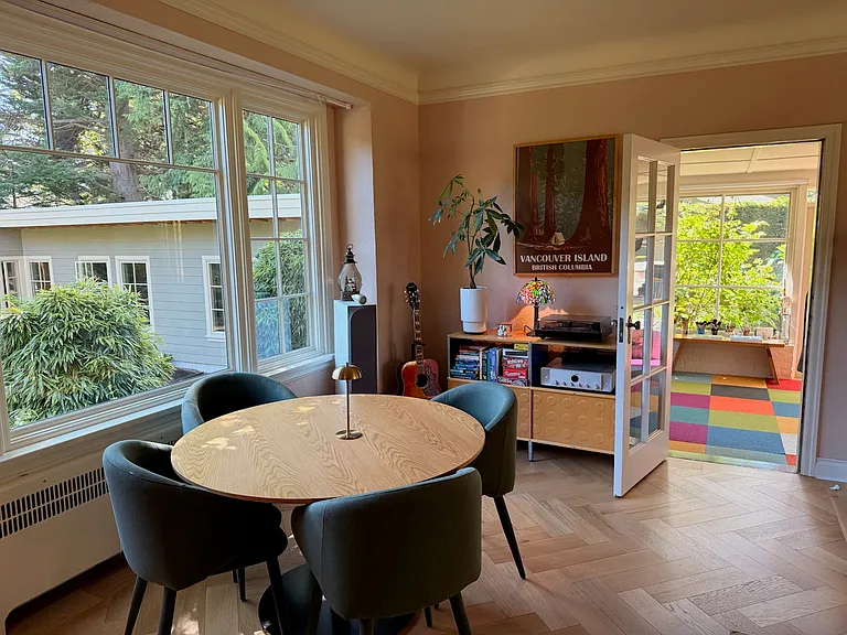 Living room toward art studio