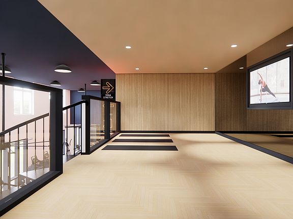 Find your zen in our elevated yoga studio area.