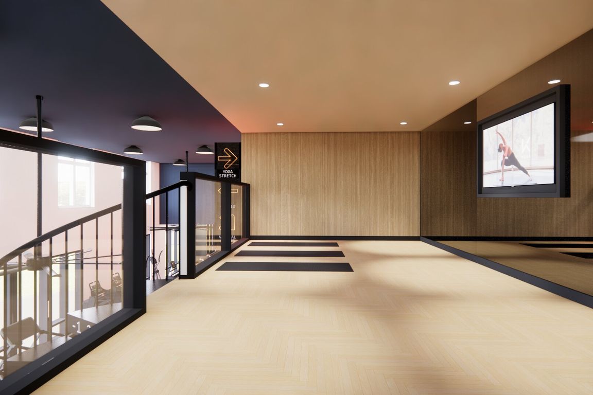 Find your zen in our elevated yoga studio area.