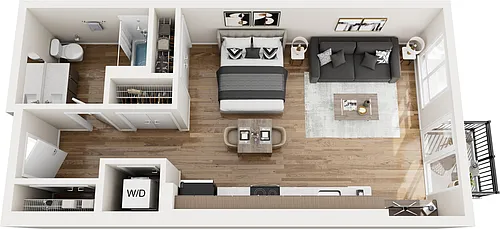 Floor plan Studio w/South View M2