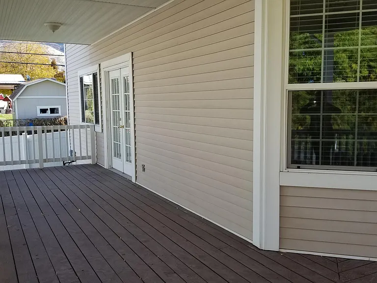 North side covered deck.