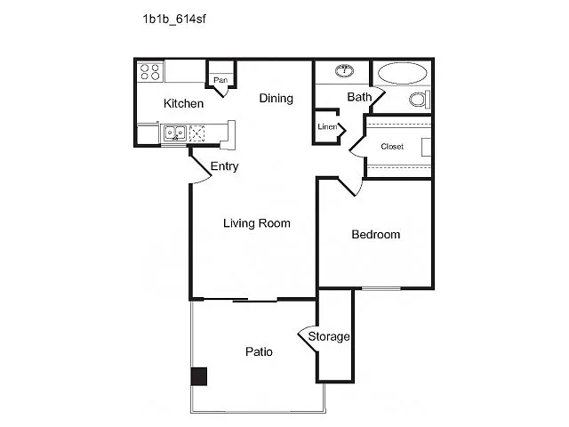 Floor plan 1B Sophisticated
