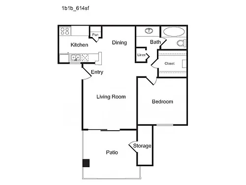 Floor plan 1B Sophisticated