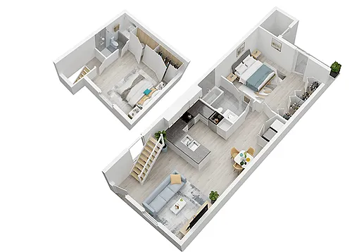 Floor plan 2 Bedroom 2 Bathroom Loft
