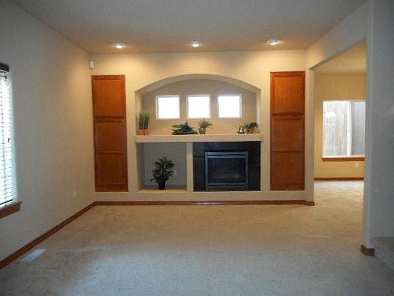 Family room with gas fireplace.