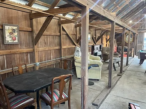 The Rooster Roost next door to the Chapel, a former pig farrowing barn