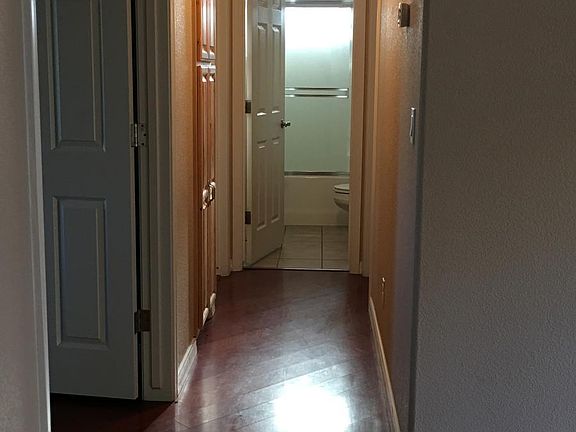 The hall to the main bathroom and bedrooms.