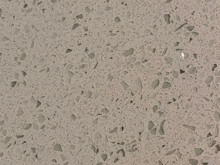 Sparkling White Quartz Counters in Kitchen