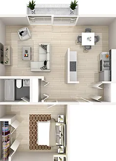 1 Bedroom X 1 Bathroom 1 Bedroom X 1 Bathroom