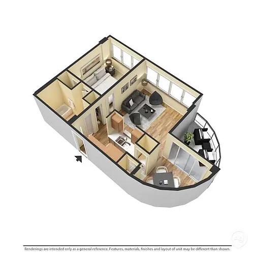 Floor plan Grand One Bedroom