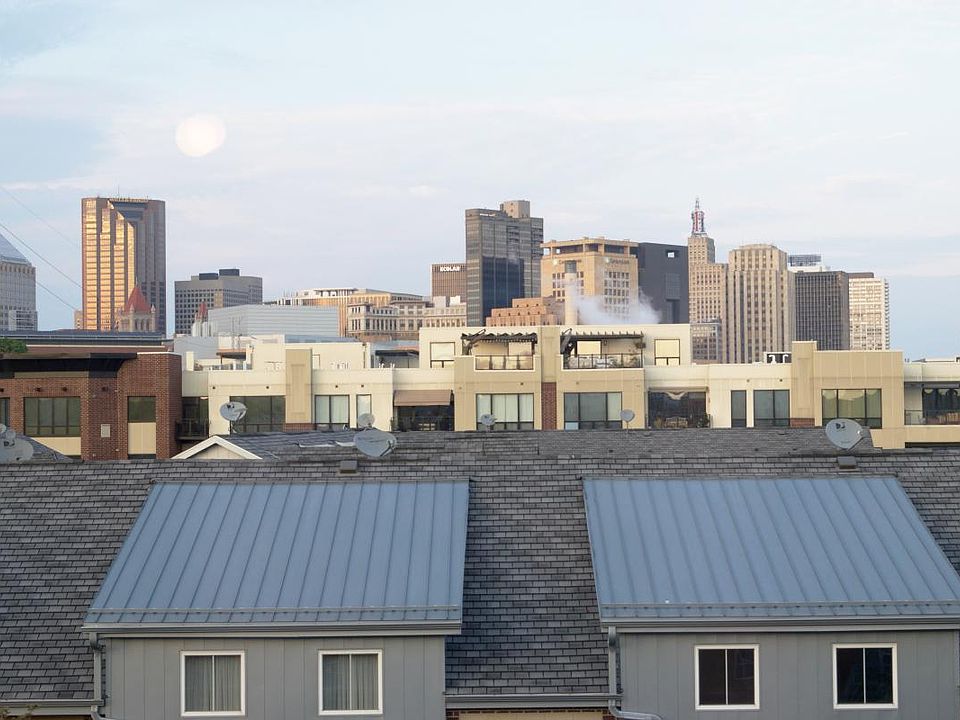 View of downtown from living room window