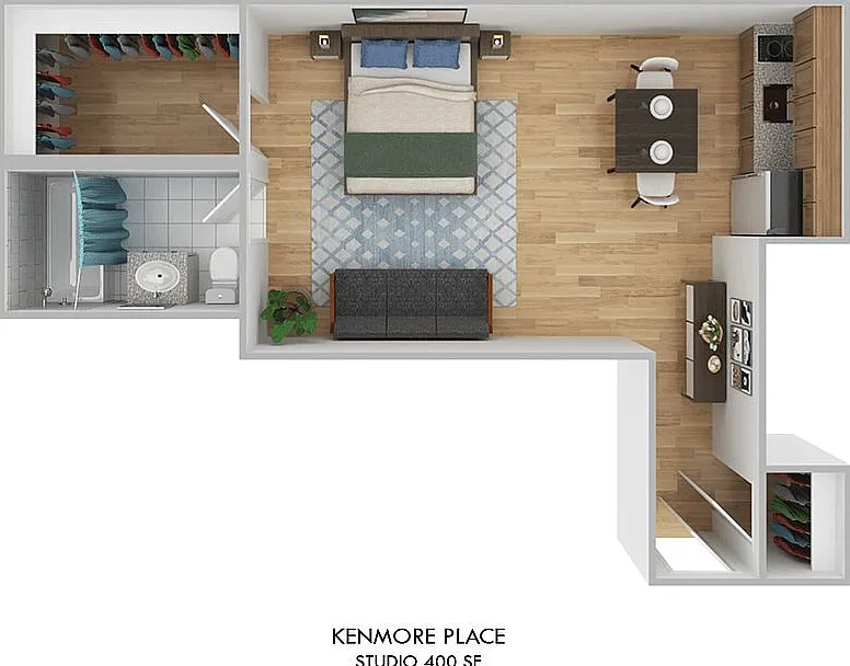 Studio, 1.0 bath, 400 sqft, $1,399 — Photo 2