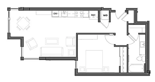Floor plan 1Bd - E2