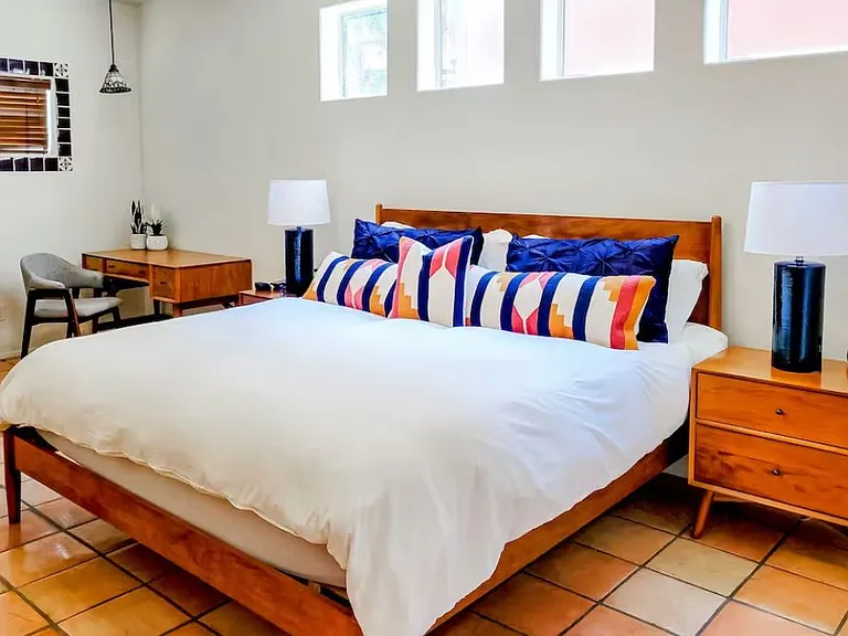 Primary bedroom is HUGE, please see floorplan to really see how big it is. Linens are not included.