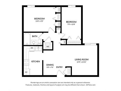 Floor plan Two Bedroom