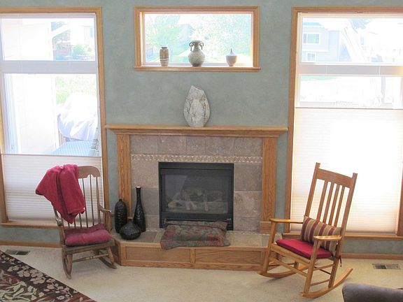 South facing windows & fireplace