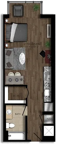 Floor plan Studio-1E