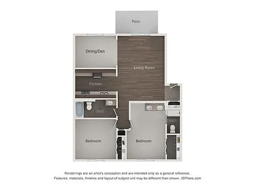 Floor plan 2x1.5BP - Partial Renovated Palatine