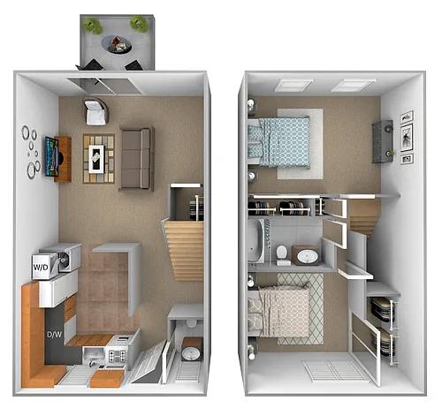 Floor plan 2 Bedrooms 1.5 Bath