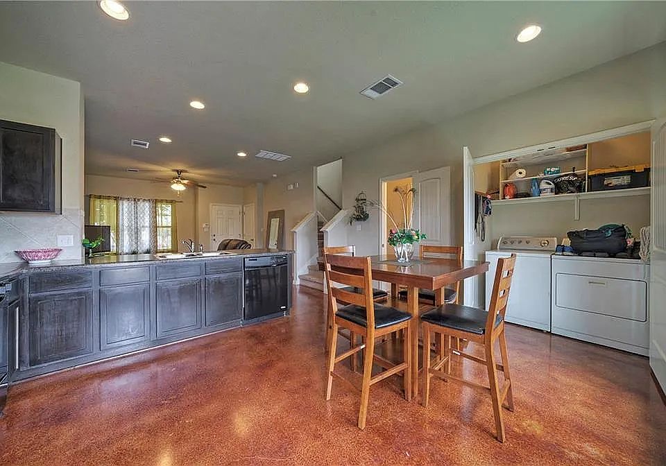 Dining room & washroom next to the kitchen area