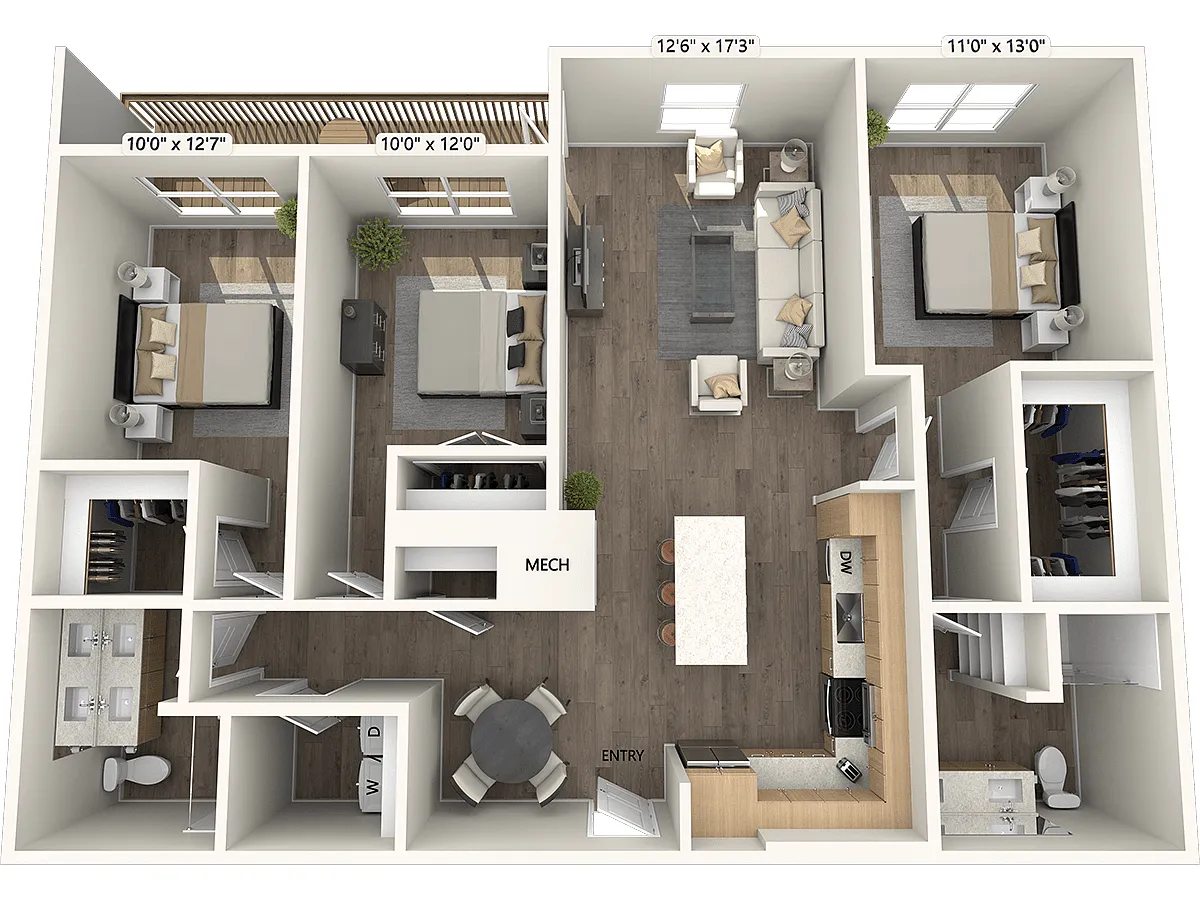 Floor plan C1-1412sf-FinishIII