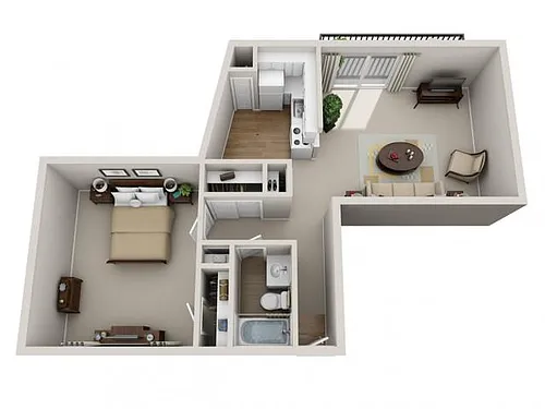 Floor plan 1 Bed 1 Bath