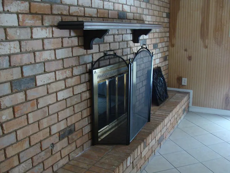 Fireplace with Brick Hearth
