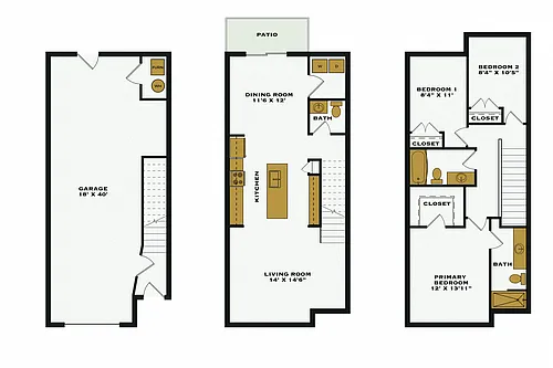 Floor plan 3x2.5 TH