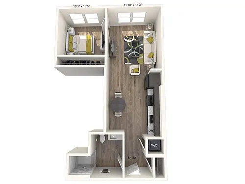 Floor plan AM1-Upgrade-671sf