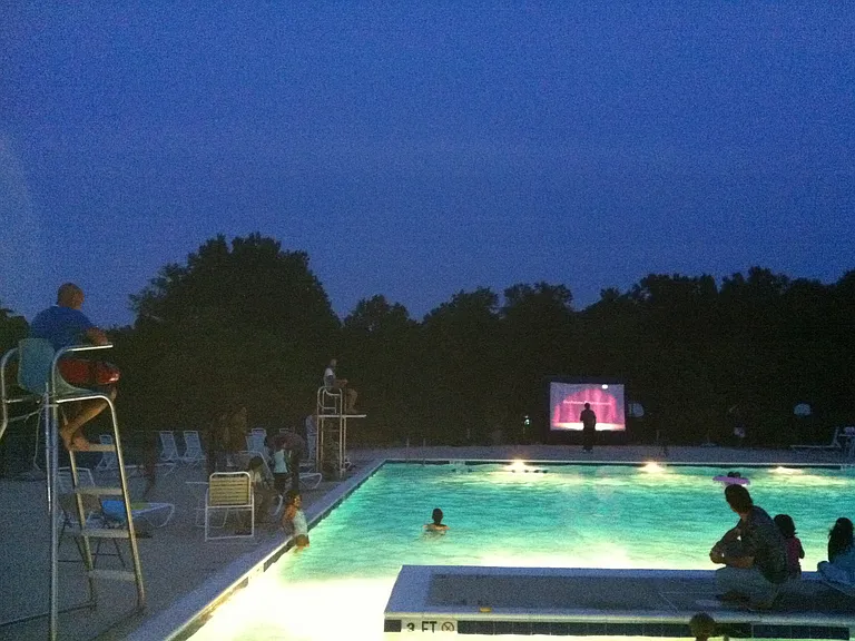 Community pool movie night