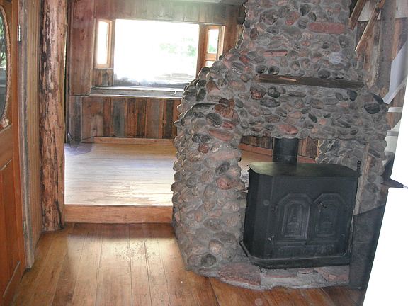 Wood stove in living room