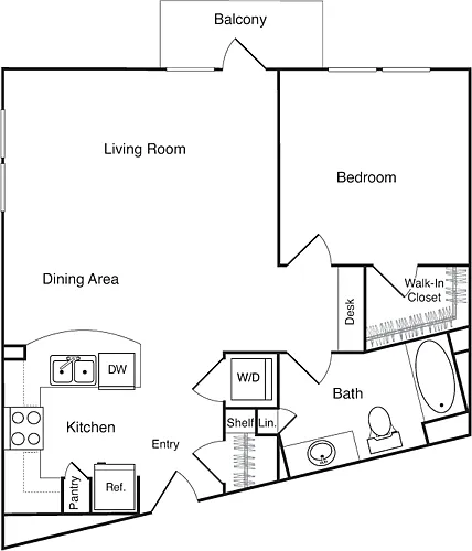 Floor plan One Bedroom - J