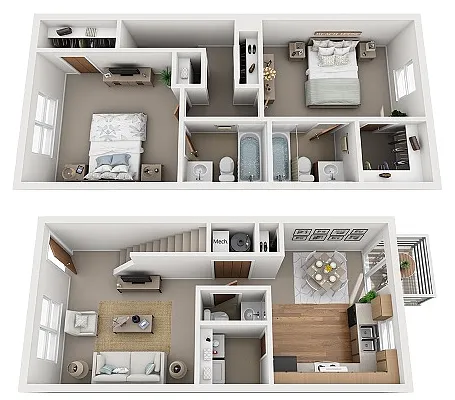Floor plan 2 Bedroom 2.5 Bath