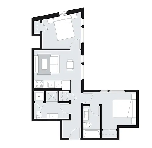 Floor plan Two Bedroom Style B