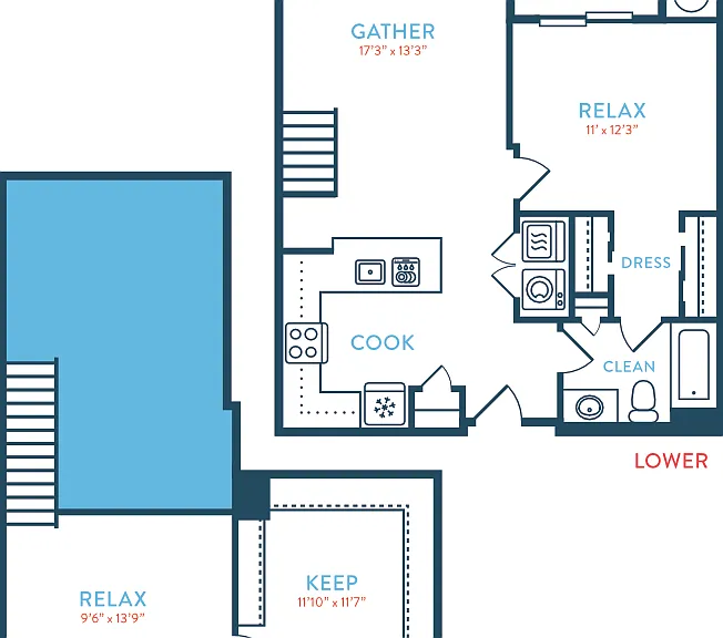 1120 Tea House A10 Loft Floorplan Diagram