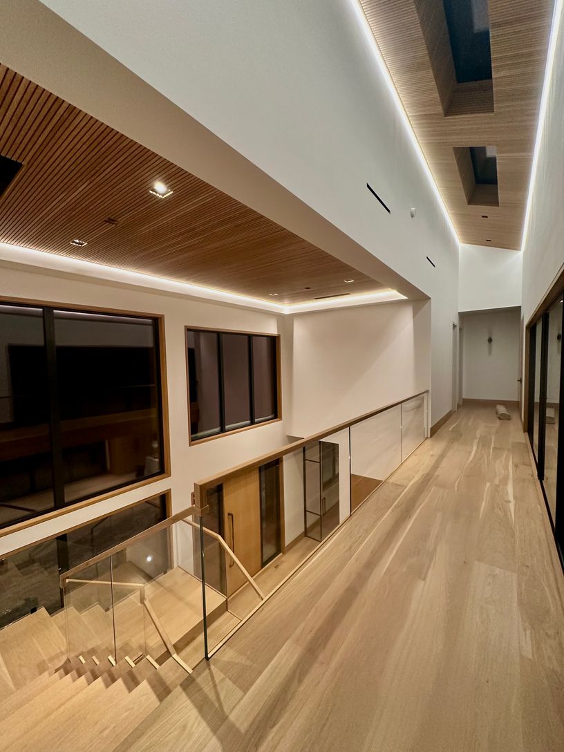  2nd Fl Hallway with LED around the Foyer & Hallway skylights 